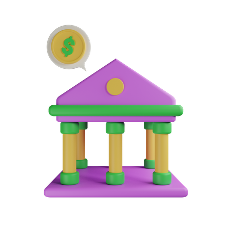 Institut financier  3D Icon