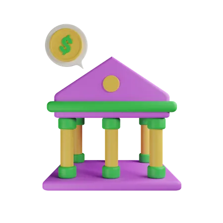 Institut financier  3D Icon