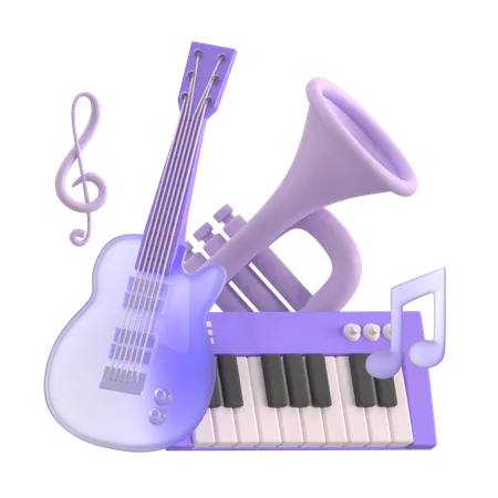 Instrumentos musicais  3D Icon