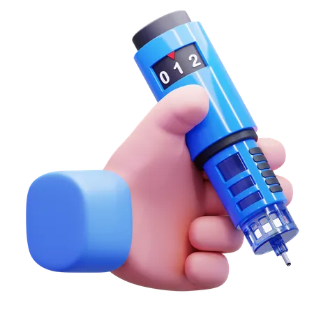 Insulin-Pen-Hand  3D Icon