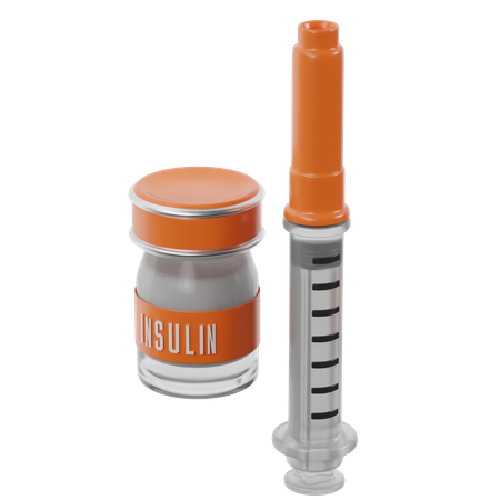 Insulinflasche und Spritze  3D Icon