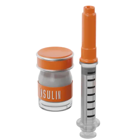 Insulinflasche und Spritze  3D Icon