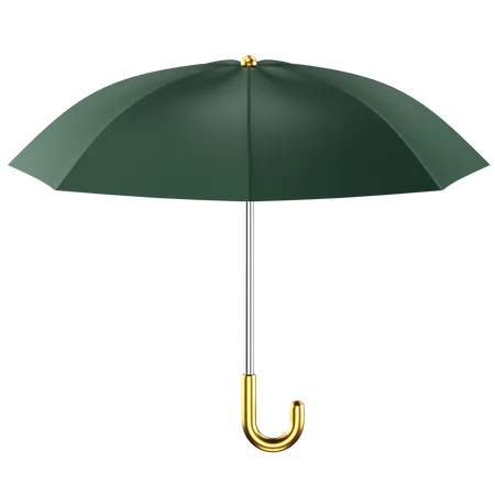 3 D Icon Of An Green Umbrella 3D Icon