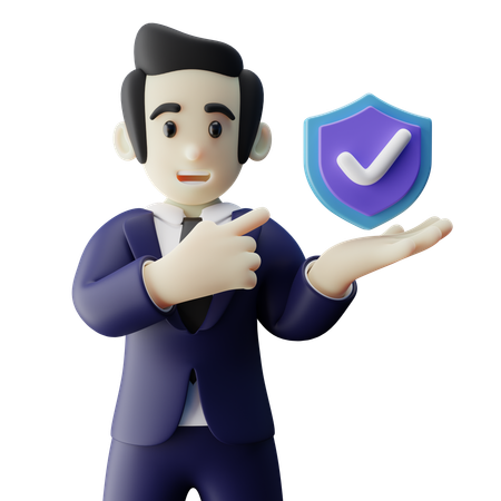 Insurance Agent Offering Insurance Policy  3D Icon