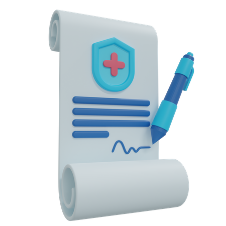 Insurance Contract  3D Icon