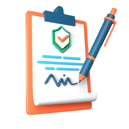 Insurance Contract  3D Icon