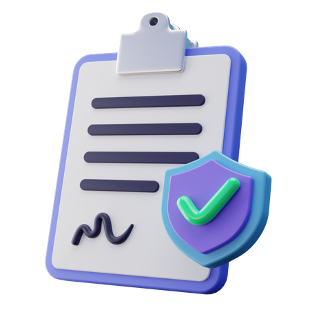 Insurance Policy Document  3D Icon