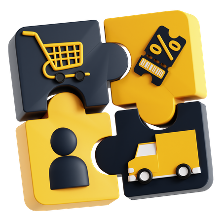 Integración del mercado  3D Icon