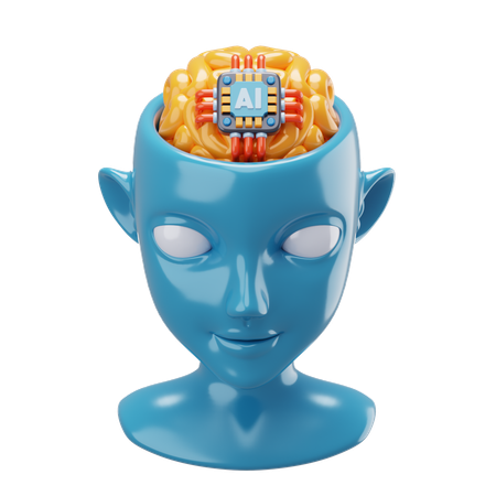 Cérebro de Inteligência Artificial  3D Icon