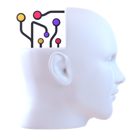 Cerebro de inteligencia artificial  3D Icon