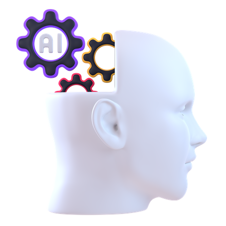 Cerebro de inteligencia artificial  3D Icon