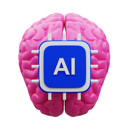 Inteligencia artificial cerebro ai  3D Icon