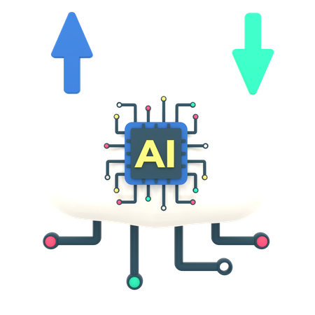 Computación en la nube con inteligencia artificial  3D Icon