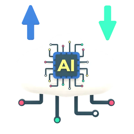 Computación en la nube con inteligencia artificial  3D Icon