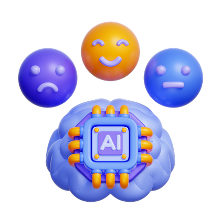 IA consciente de las emociones  3D Icon