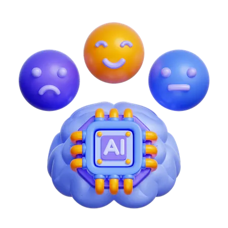 IA consciente de las emociones  3D Icon