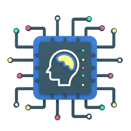 Procesamiento del pensamiento con inteligencia artificial  3D Icon