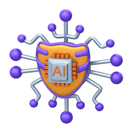 Seguridad de inteligencia artificial  3D Icon