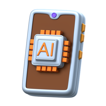Teléfono inteligente con inteligencia artificial  3D Icon