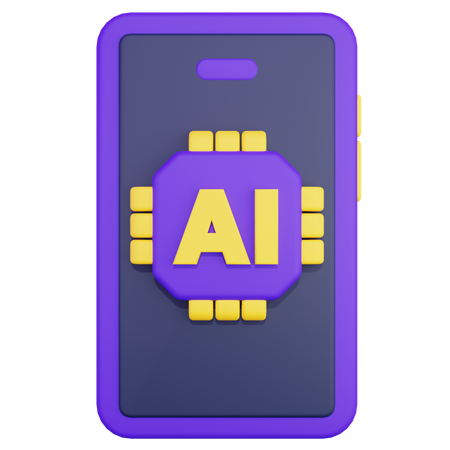 Teléfono inteligente con inteligencia artificial  3D Icon