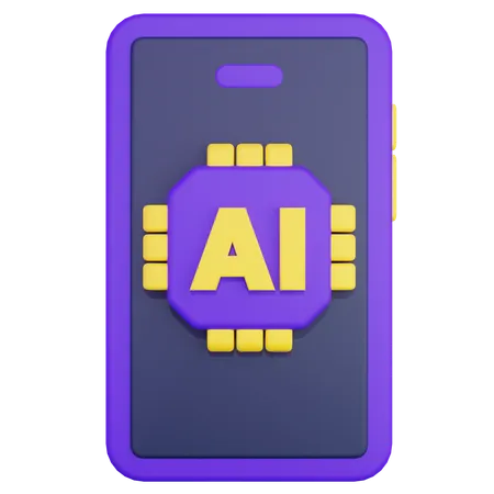 Teléfono inteligente con inteligencia artificial  3D Icon