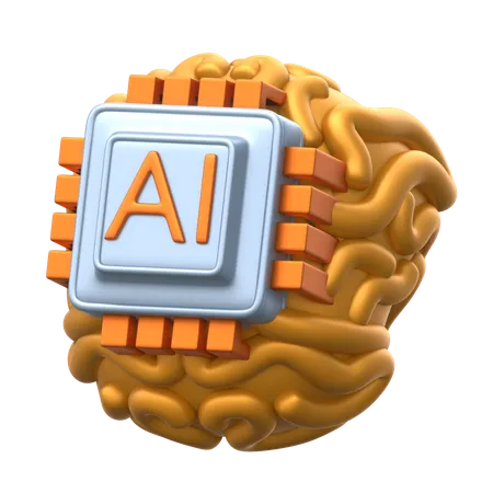 Cerveau d'intelligence artificielle  3D Icon
