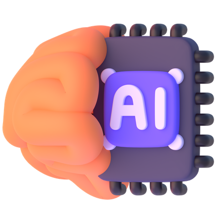 Cerveau d'intelligence artificielle  3D Icon