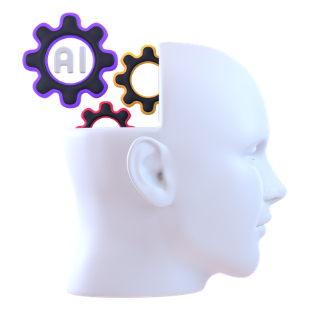 Cerveau d'intelligence artificielle  3D Icon