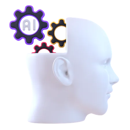 Cerveau d'intelligence artificielle  3D Icon