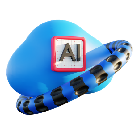 Intelligence artificielle dans le cloud  3D Icon