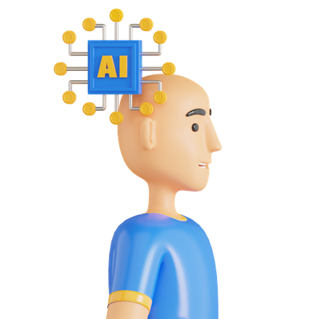 Homme d'intelligence artificielle  3D Icon