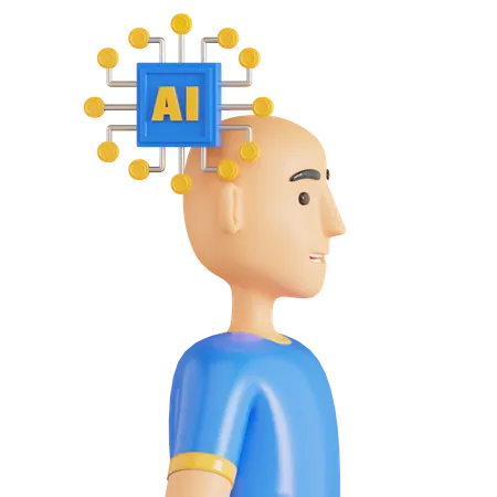 Homme d'intelligence artificielle  3D Icon