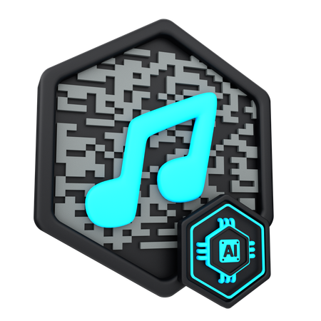 Musique d'intelligence artificielle  3D Icon