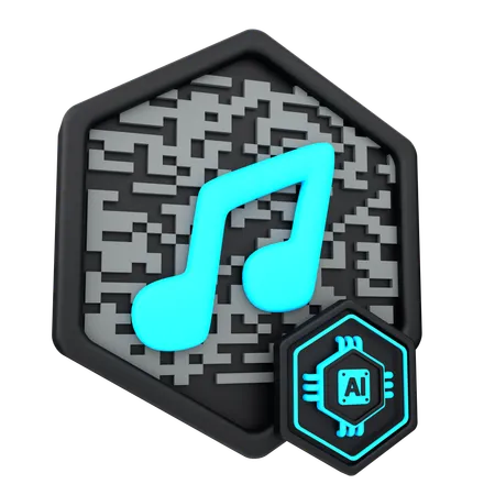 Musique d'intelligence artificielle  3D Icon