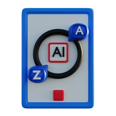 Intelligence artificielle traduire  3D Icon