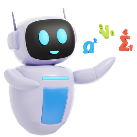 Intelligenter Roboter studiert Mathematik  3D Icon