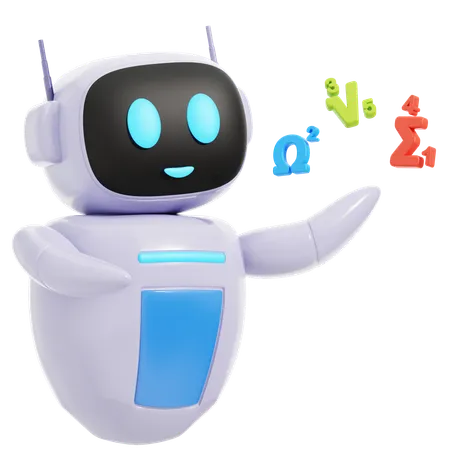 Intelligenter Roboter studiert Mathematik  3D Icon