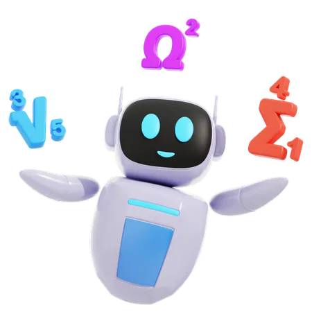 Intelligenter Roboter lernt Mathematik  3D Icon