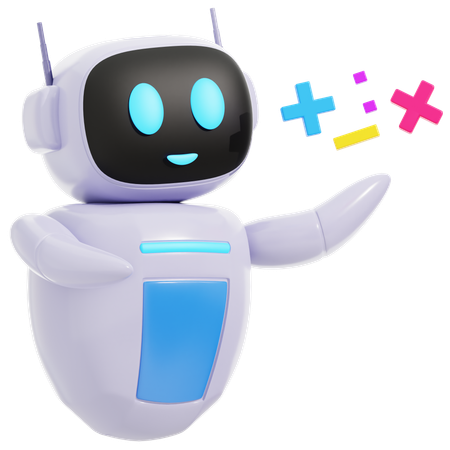 Intelligenter Roboter lernt Mathematik  3D Icon