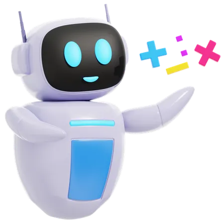 Intelligenter Roboter lernt Mathematik  3D Icon