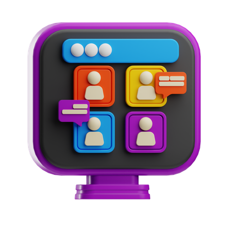 Interação nas redes sociais  3D Icon