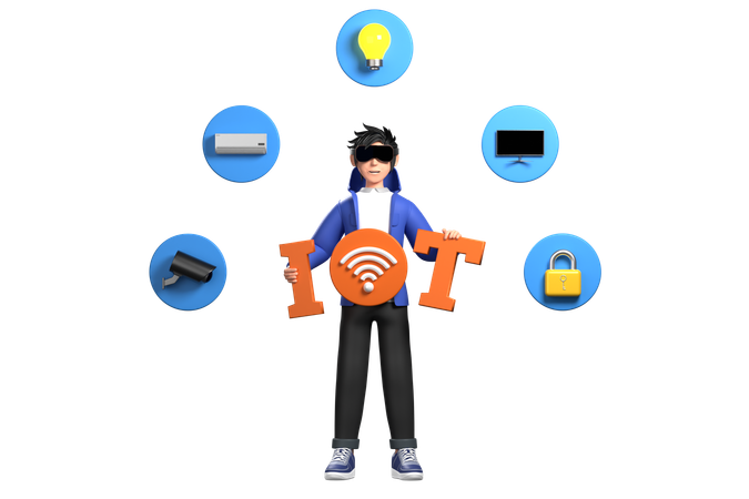 Interação espacial com dispositivos IoT  3D Icon