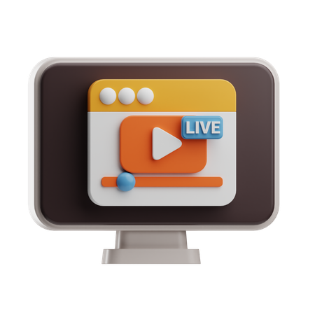 Interactive Live Streaming  3D Icon