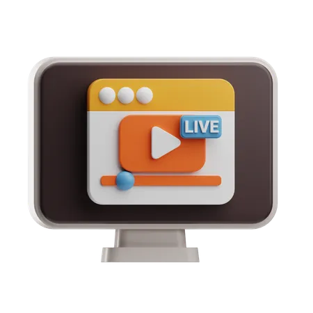 Interactive Live Streaming  3D Icon