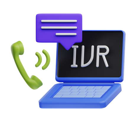 対話型音声応答装置 IVR  3D Icon