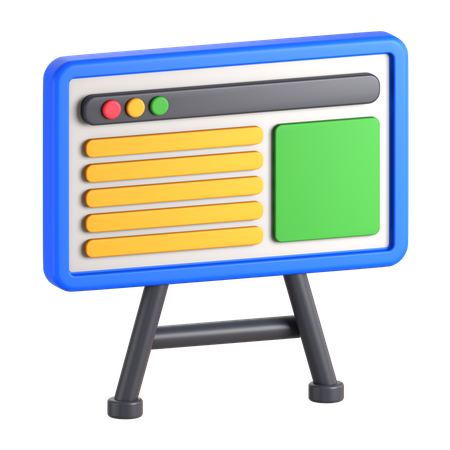 Interactive Whiteboard  3D Icon