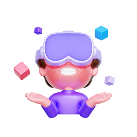 Interagir en réalité virtuelle  3D Icon