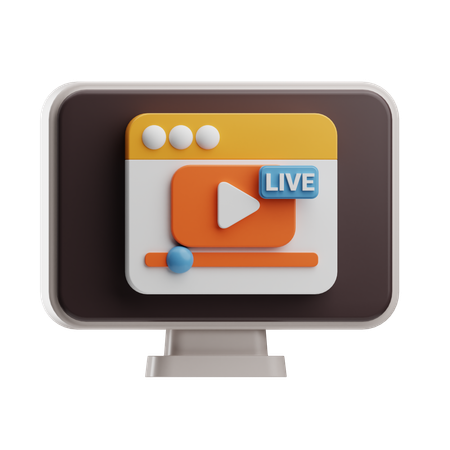 Interaktives Live-Streaming  3D Icon