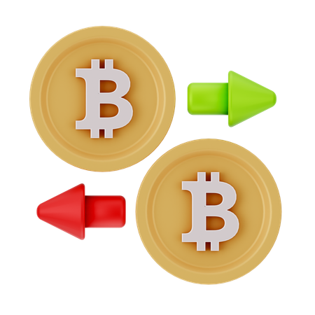 Intercambio de bitcoins  3D Icon