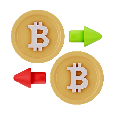 Intercambio de bitcoins  3D Icon